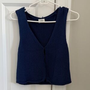 Aritzia Deep Blue Sleeveless Knit Top